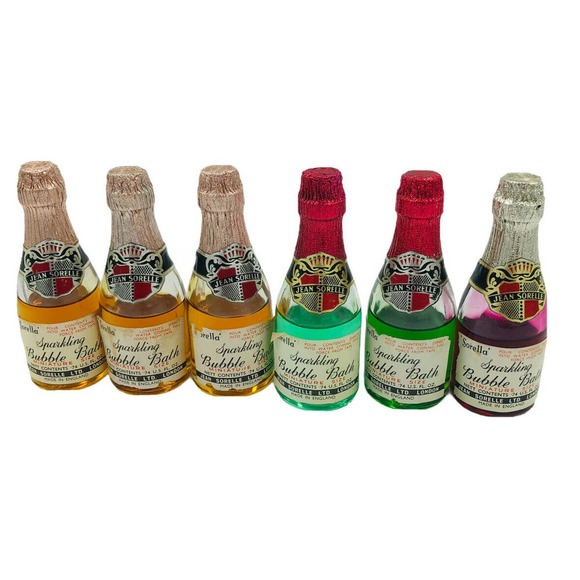 JEAN SORELLA bubble bath set 6 bottles vintage - Picture 1 of 8